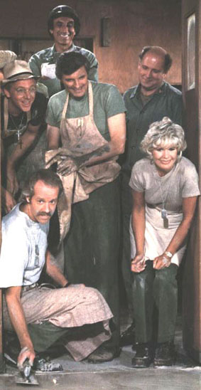 Cast putting down cement floor in OR